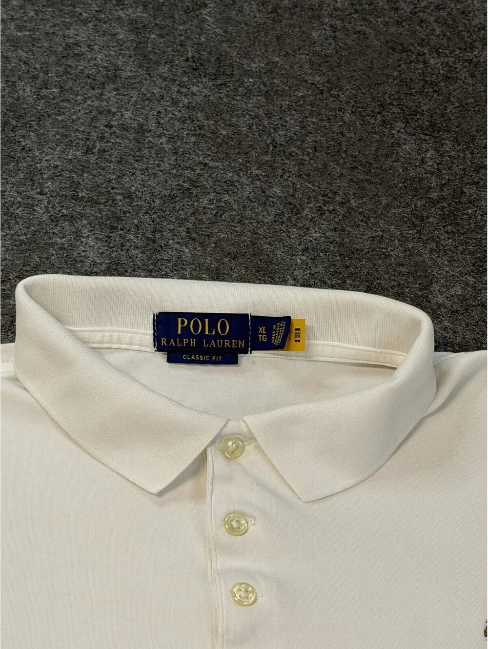 Polo Ralph Lauren Mens XL White Classic Fit Cotton Short Sleeve Polo Shirt
